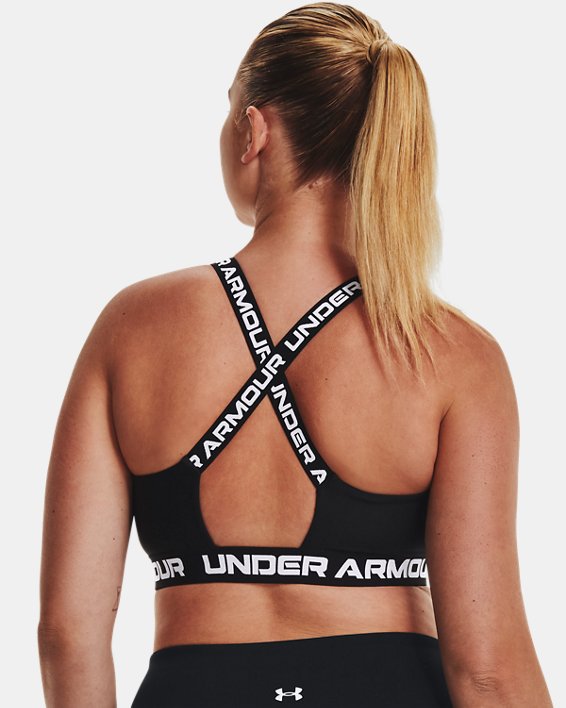 Women's UA Crossback Strappy Low Sports Bra, Black, pdpMainDesktop image number 7